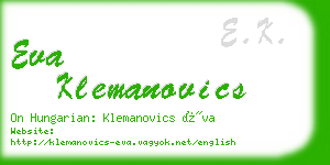 eva klemanovics business card